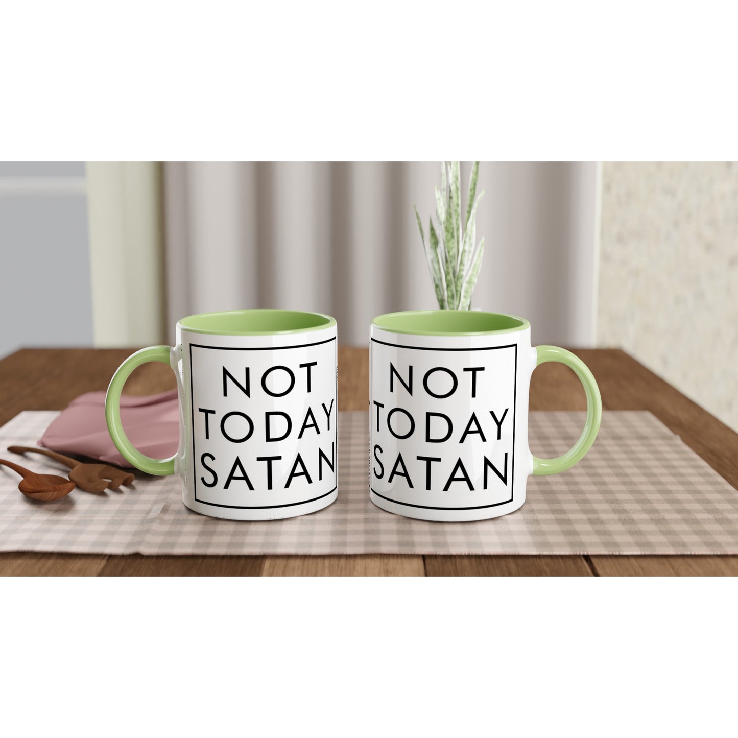 Not Today Satan White 15oz Ceramic Mug