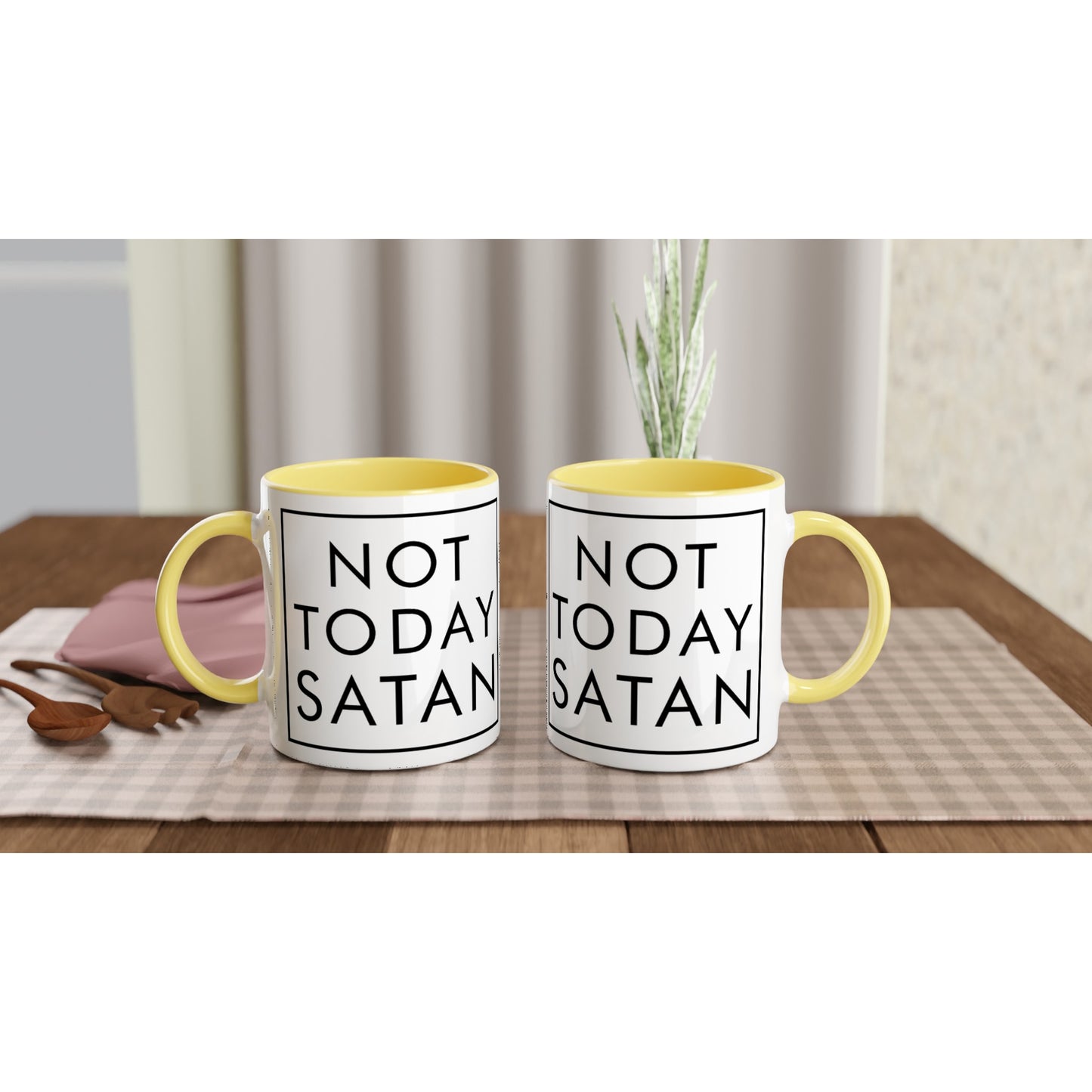 Not Today Satan White 15oz Ceramic Mug