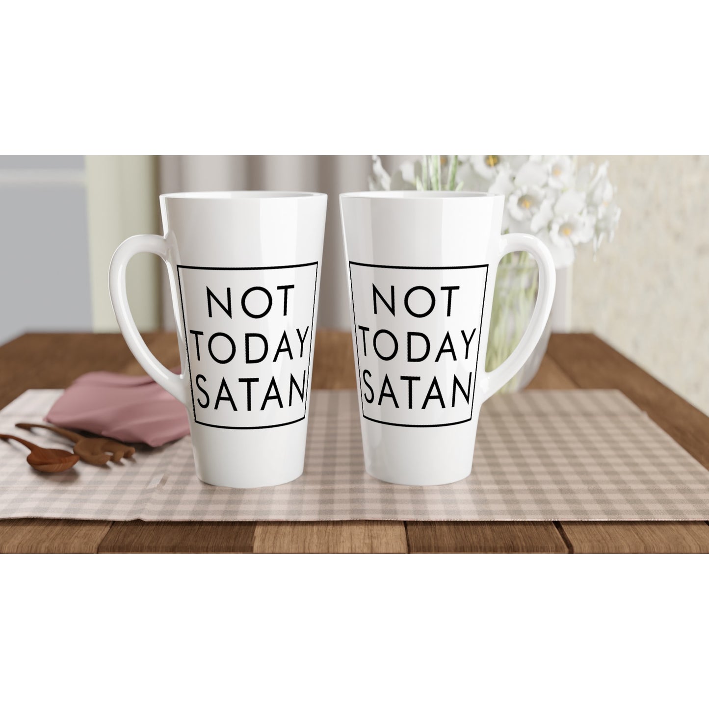 Not Today Satan White 15oz Ceramic Mug