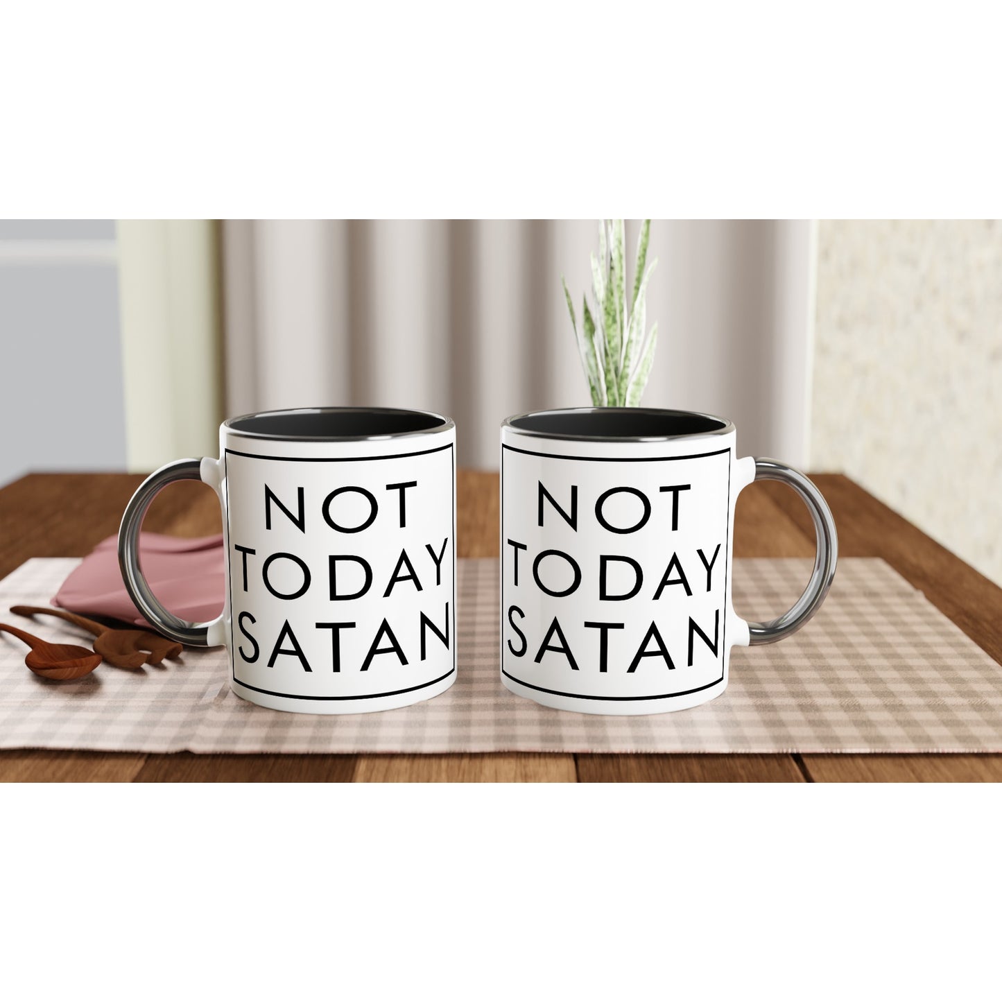 Not Today Satan White 15oz Ceramic Mug