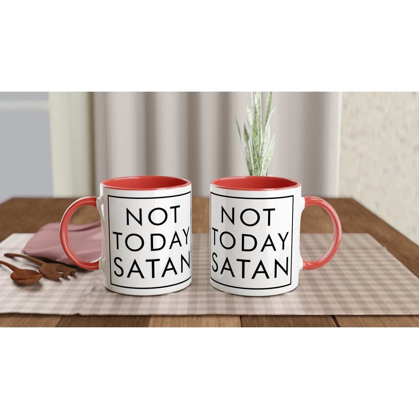 Not Today Satan White 15oz Ceramic Mug